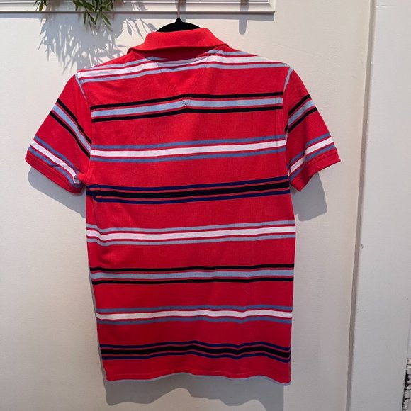Polo Tommy Hilfiger Red Ruby with Blue stripes - Picture 2 of 4